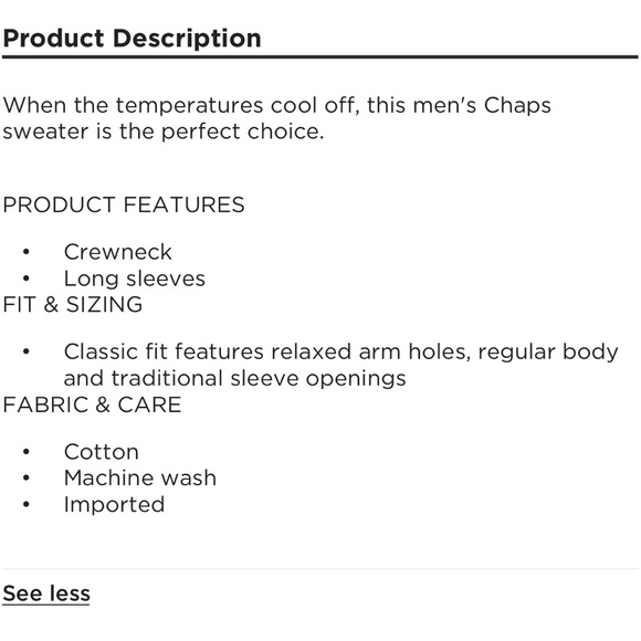 Chaps men’s big and tall sweater size 2XB - Picture 3 of 3